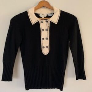 pre loved "Milly of  sweater black/ off -white from Bergdorf Goodman (cashmere)